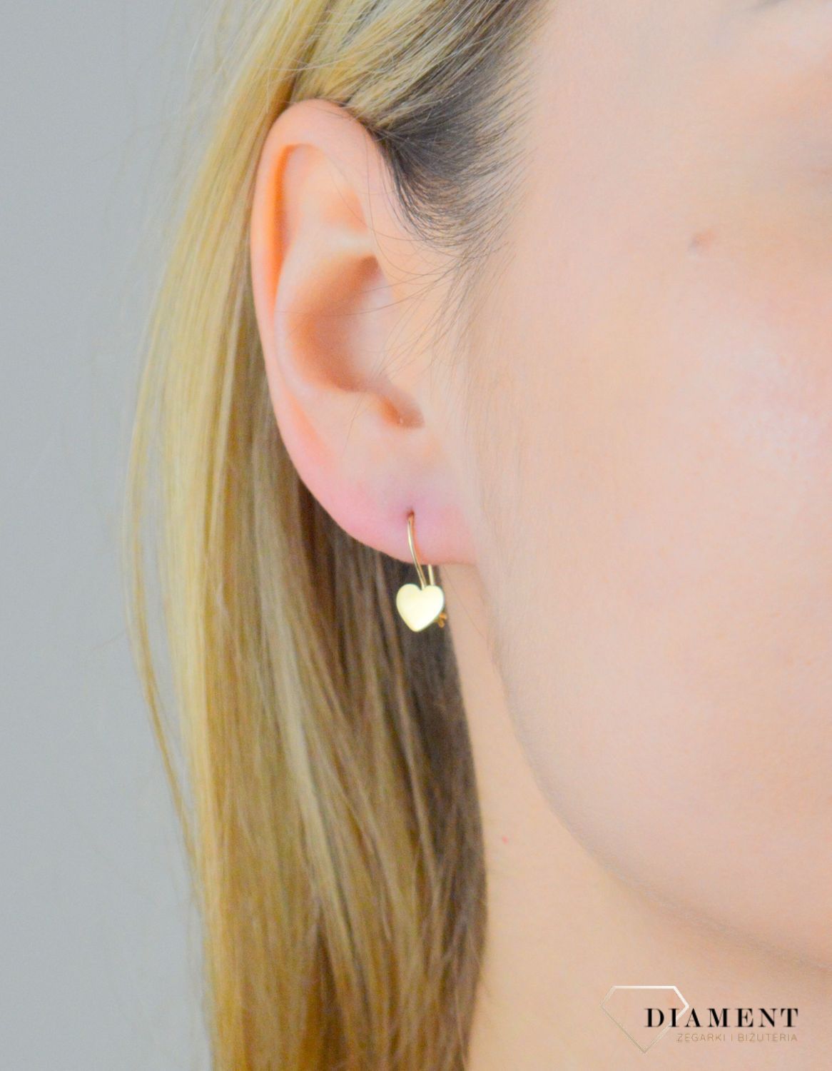 Kolczyki dziecięce serca złote próba 375, KL 7291A 375 (2).jpg